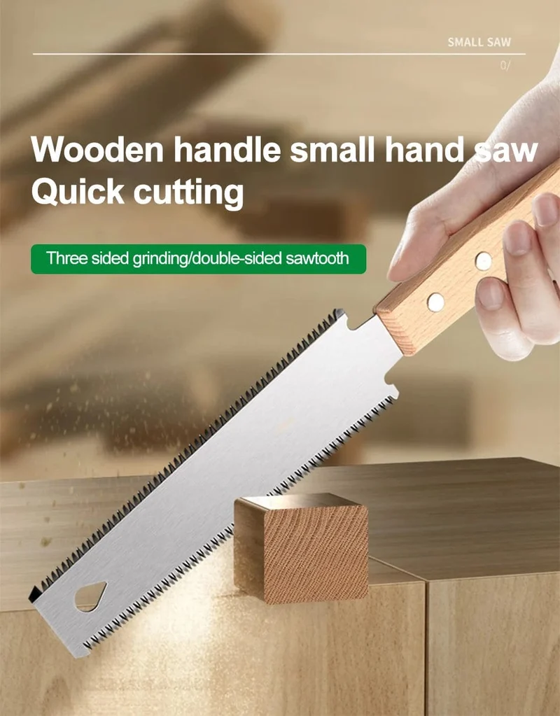 Handsäge im japanischen Stil, ein-/doppelseitige Holzsäge mit feiner Zahnung, SK5-Stahl, flexible Handsäge, Garten-Handwerkzeug für die Holzbearbeitung