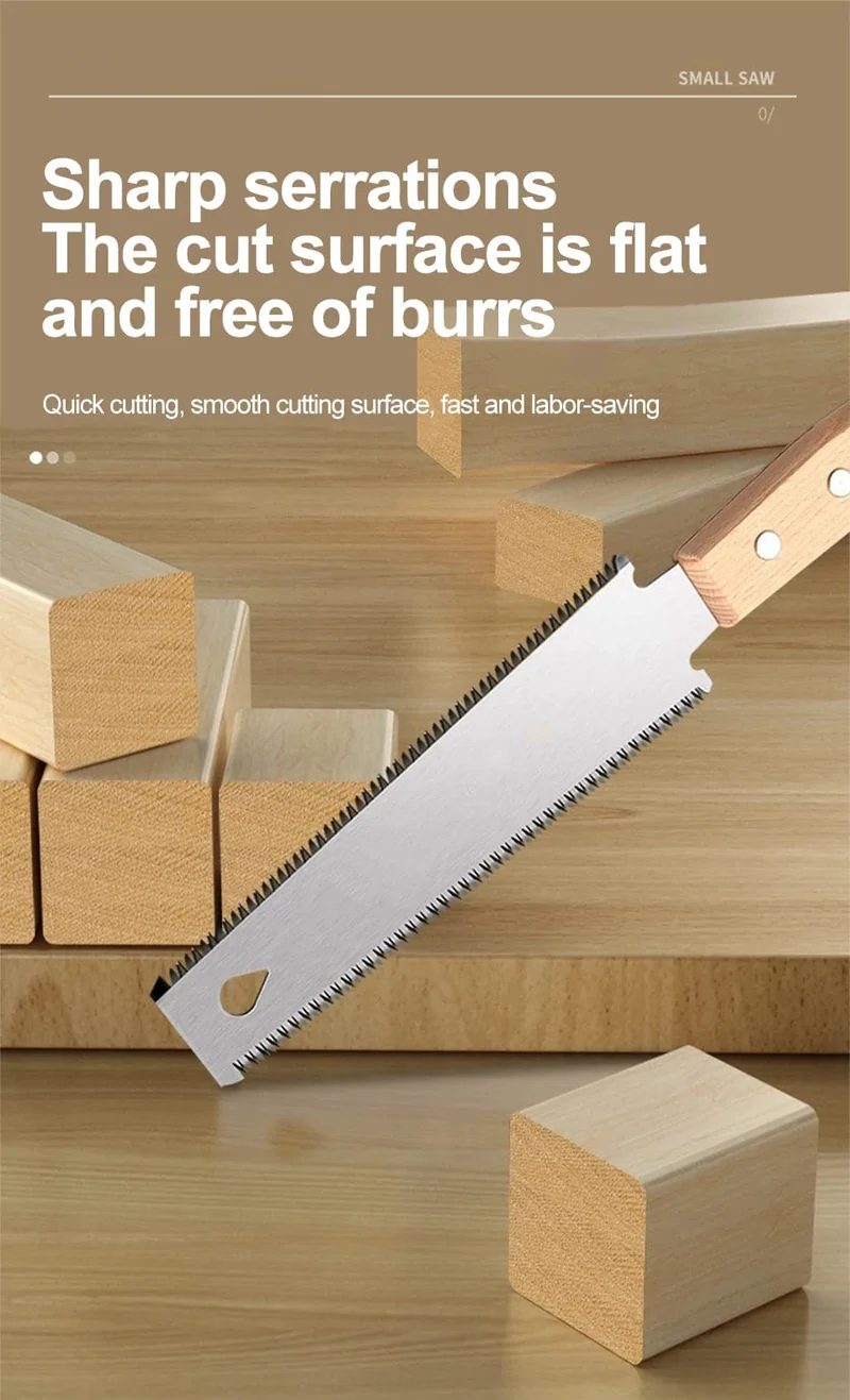 Handsäge im japanischen Stil, ein-/doppelseitige Holzsäge mit feiner Zahnung, SK5-Stahl, flexible Handsäge, Garten-Handwerkzeug für die Holzbearbeitung