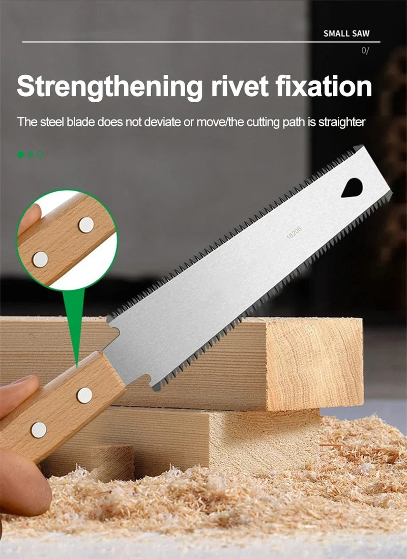 Handsäge im japanischen Stil, ein-/doppelseitige Holzsäge mit feiner Zahnung, SK5-Stahl, flexible Handsäge, Garten-Handwerkzeug für die Holzbearbeitung
