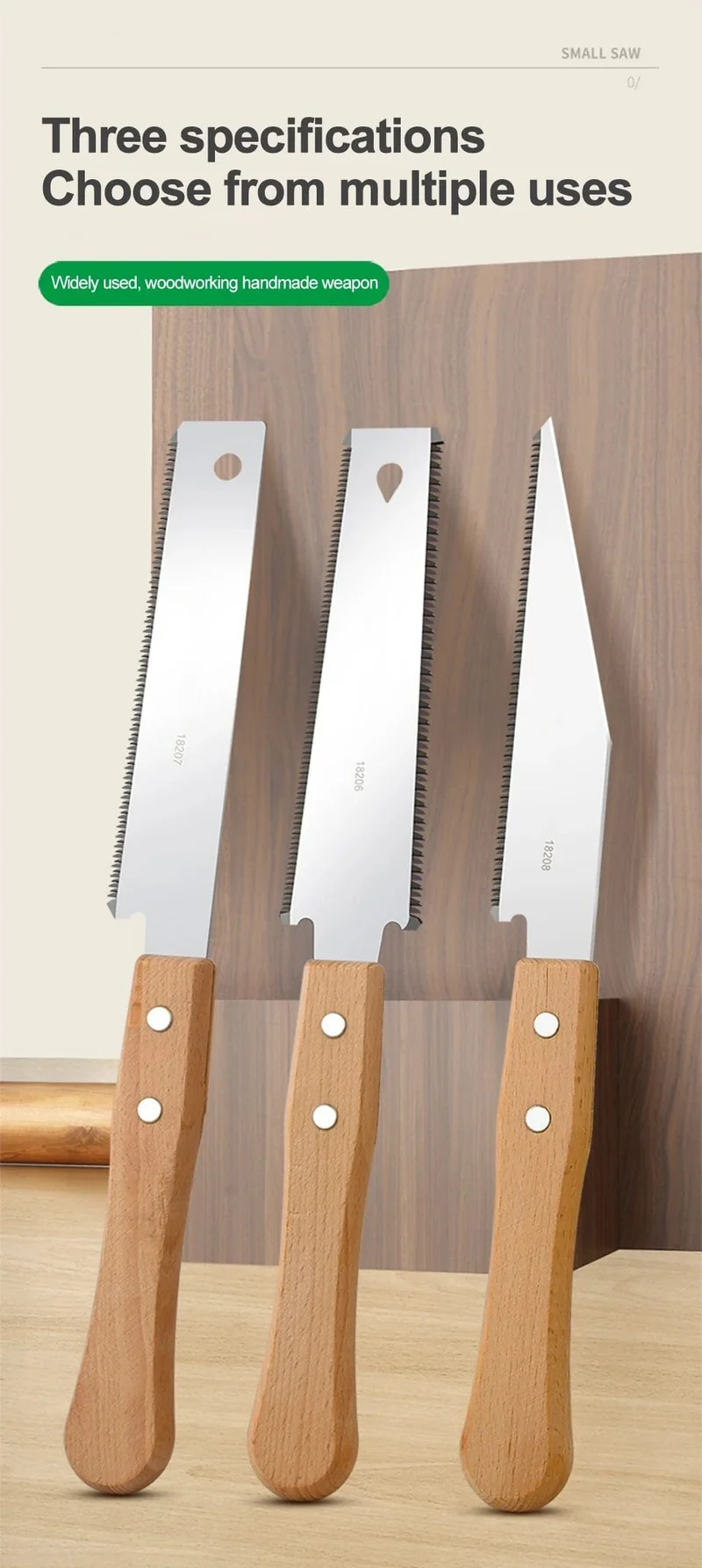 Handsäge im japanischen Stil, ein-/doppelseitige Holzsäge mit feiner Zahnung, SK5-Stahl, flexible Handsäge, Garten-Handwerkzeug für die Holzbearbeitung