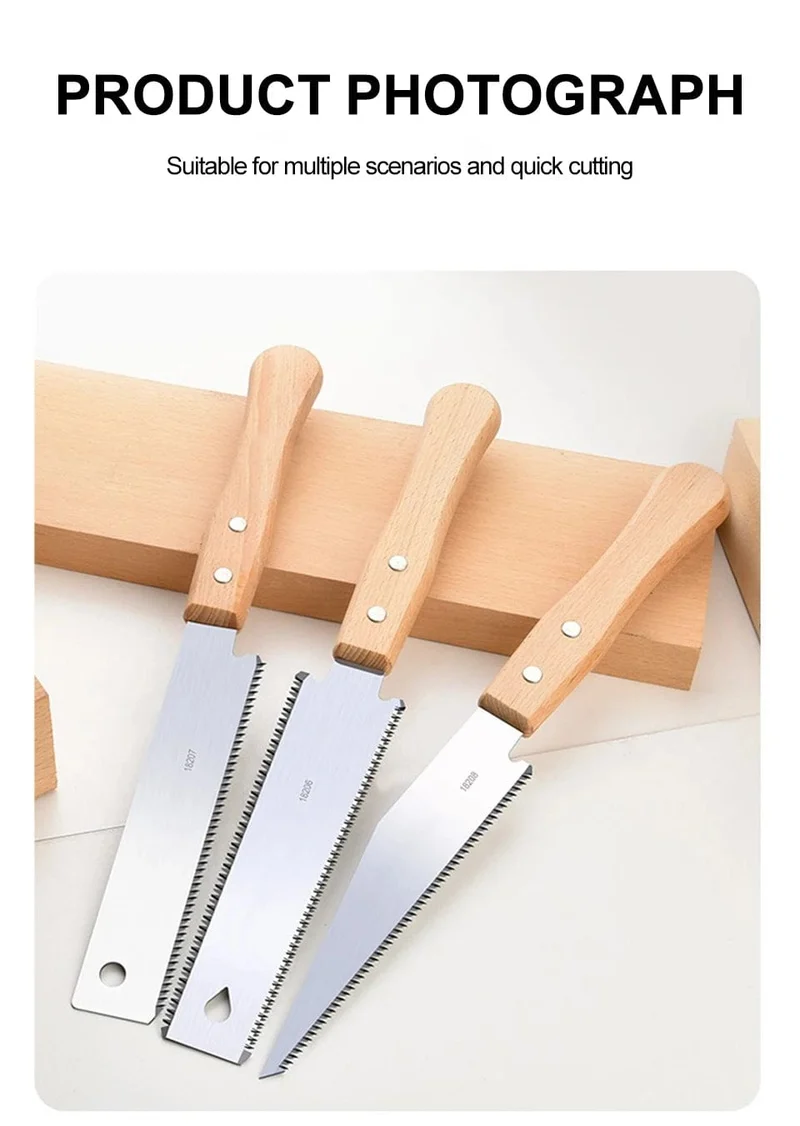 Handsäge im japanischen Stil, ein-/doppelseitige Holzsäge mit feiner Zahnung, SK5-Stahl, flexible Handsäge, Garten-Handwerkzeug für die Holzbearbeitung
