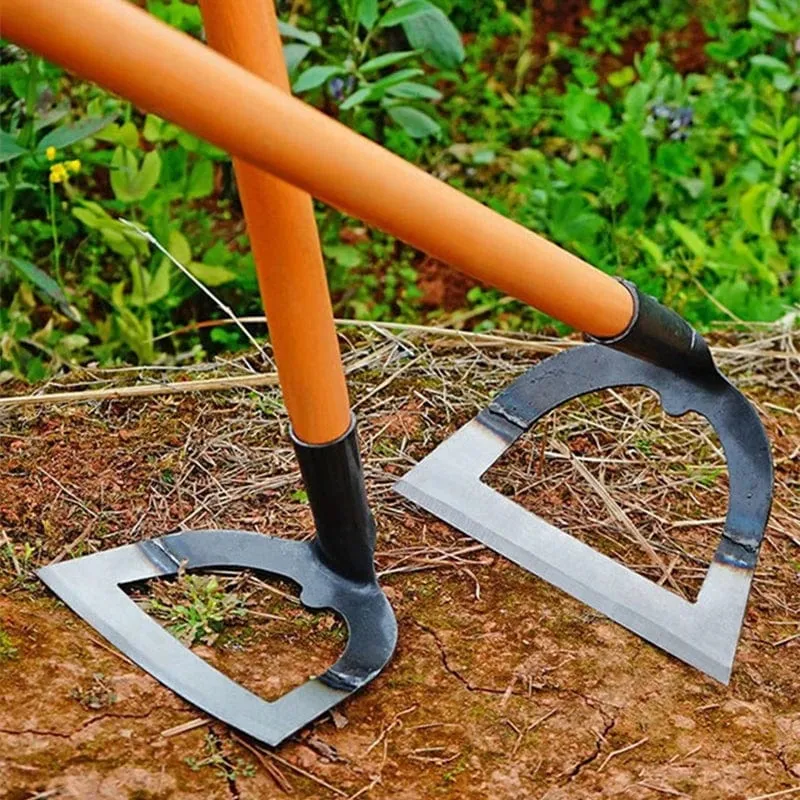 Hohlhacke, Unkrautrechen, arbeitssparendes Unkrautjäten und Auflockern des Bodens, Artefaktegge, handgeführte Unkrauthacke aus Stahl, Hacke, landwirtschaftliches Gartenwerkzeug