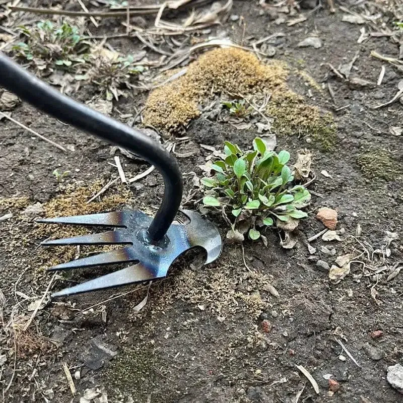 Manganstahl-Garten-Unkrautvernichter, Graswurzelung, loser Boden, Hand-Unkrautentfernungszieher, multifunktionaler Unkrautjäter, Gartengeräte
