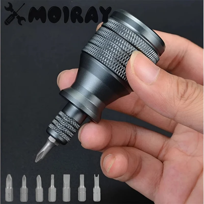 Präzisions-Mini-Schraubendreher 7 in 1, Titan-Schraubendreher, 1/4 Zoll, magnetischer Phillips-Torx-Schraubendreher-Bit-Satz, Heimreparaturwerkzeug