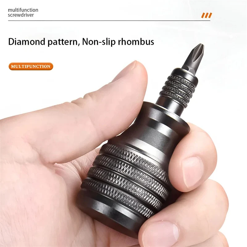 Präzisions-Mini-Schraubendreher 7 in 1, Titan-Schraubendreher, 1/4 Zoll, magnetischer Phillips-Torx-Schraubendreher-Bit-Satz, Heimreparaturwerkzeug