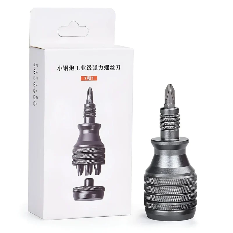 Präzisions-Mini-Schraubendreher 7 in 1, Titan-Schraubendreher, 1/4 Zoll, magnetischer Phillips-Torx-Schraubendreher-Bit-Satz, Heimreparaturwerkzeug