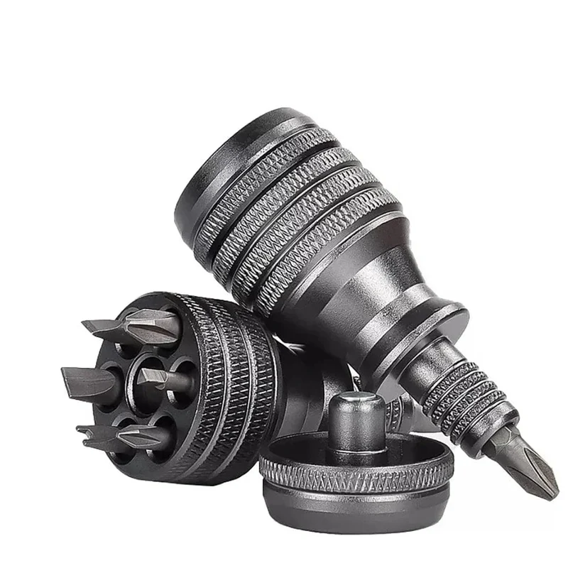 Präzisions-Mini-Schraubendreher 7 in 1, Titan-Schraubendreher, 1/4 Zoll, magnetischer Phillips-Torx-Schraubendreher-Bit-Satz, Heimreparaturwerkzeug