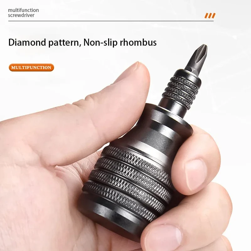 Präzisions-Mini-Schraubendreher 7 in 1, Titan-Schraubendreher, 1/4 Zoll, magnetischer Phillips-Torx-Schraubendreher-Bit-Satz, Heimreparaturwerkzeug