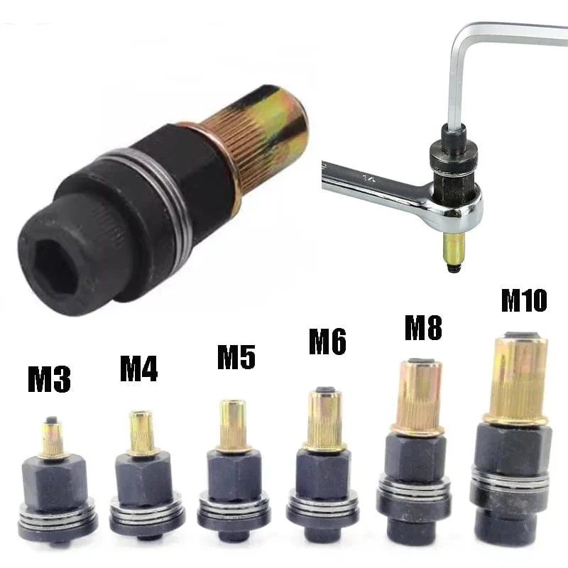 1 stücke Hand Niet Mutter Pistole Kopf Muttern Adapter Werkzeug Riveter Werkzeug Zubehör Für Muttern Optional Modell M3 M4 M5 m6 M8 M10