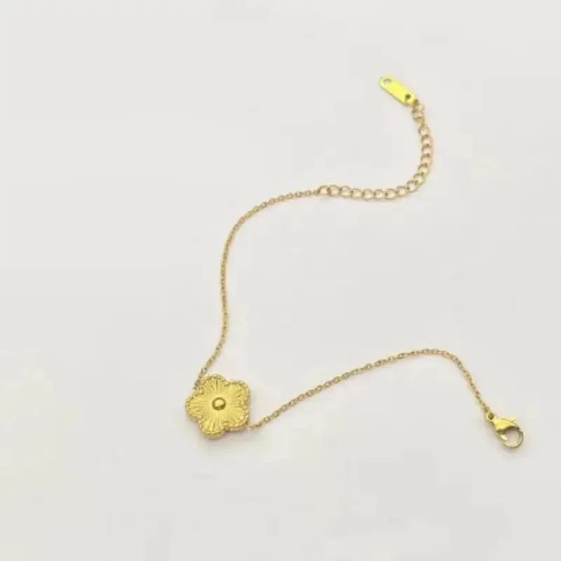 Luxus Edelstahl Armband Frauen Einstellbare Fünf Blume Armbänder für Frauen Clover Neue Mode Schmuck Zubehör Geschenke