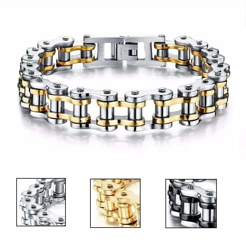 Edelstahl Biker Kette Armband Herren Armband Link Kette Motorrad Fahrrad Stil Armbänder Mode Punk Armreifen Schmuck