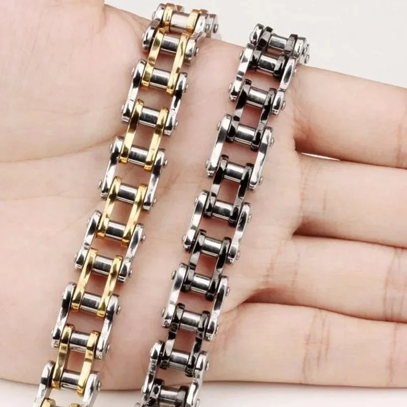 Edelstahl Biker Kette Armband Herren Armband Link Kette Motorrad Fahrrad Stil Armbänder Mode Punk Armreifen Schmuck