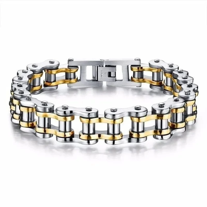 Edelstahl Biker Kette Armband Herren Armband Link Kette Motorrad Fahrrad Stil Armbänder Mode Punk Armreifen Schmuck