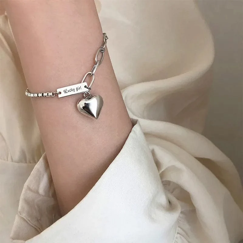 2 stücke Punk Silber Farbe Kette Paar Armband Für Frauen Edelstahl Romantische Magnet Männer Gepaart Dinge Mode Schmuck Pulsera