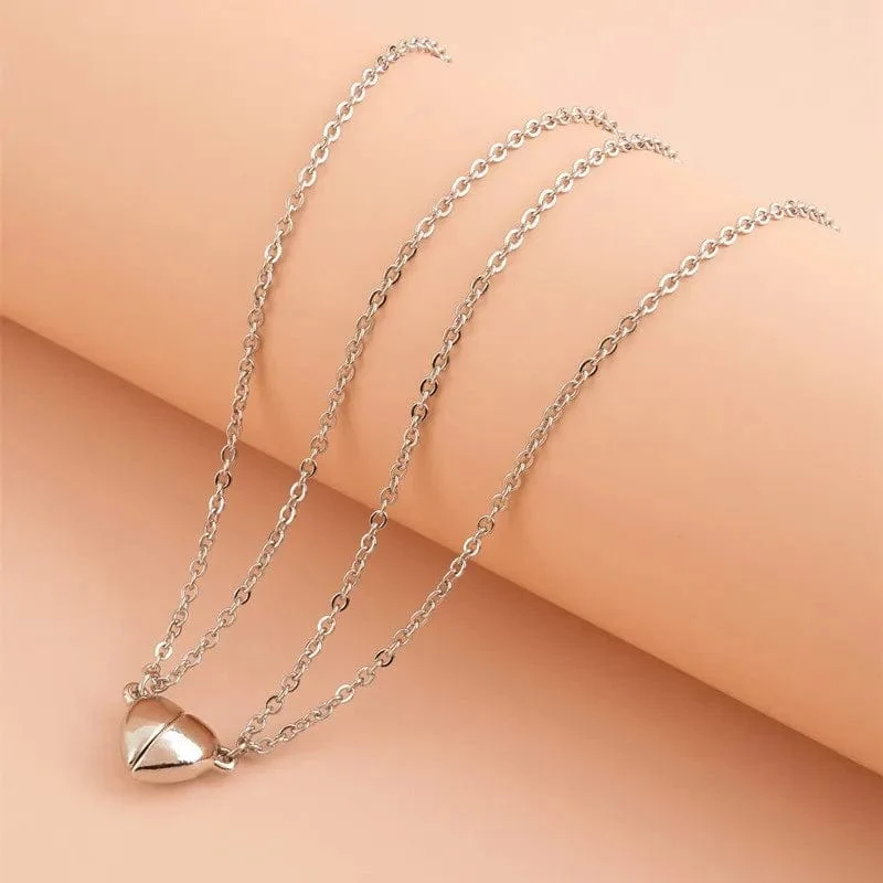 2 stücke Punk Silber Farbe Kette Paar Armband Für Frauen Edelstahl Romantische Magnet Männer Gepaart Dinge Mode Schmuck Pulsera