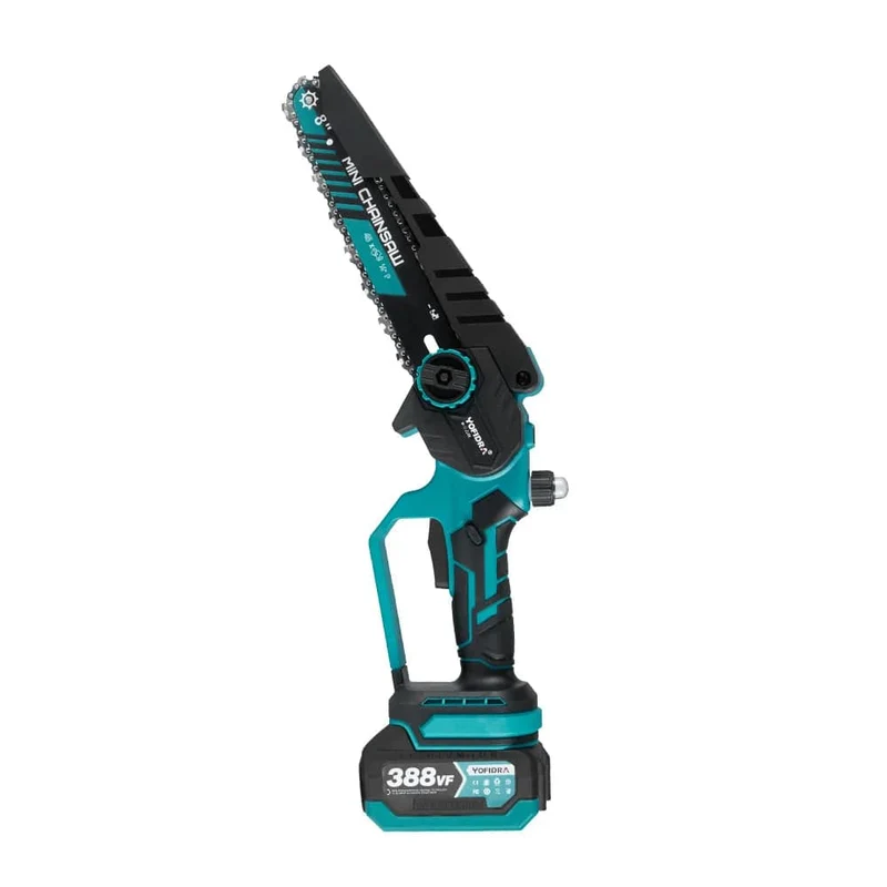 YOFIDRA 8 Zoll bürstenlose elektrische Kettensäge, kabellos, wiederaufladbar, Garten- und Holzbearbeitungs-Schneidwerkzeuge für Makita 18V-Akku