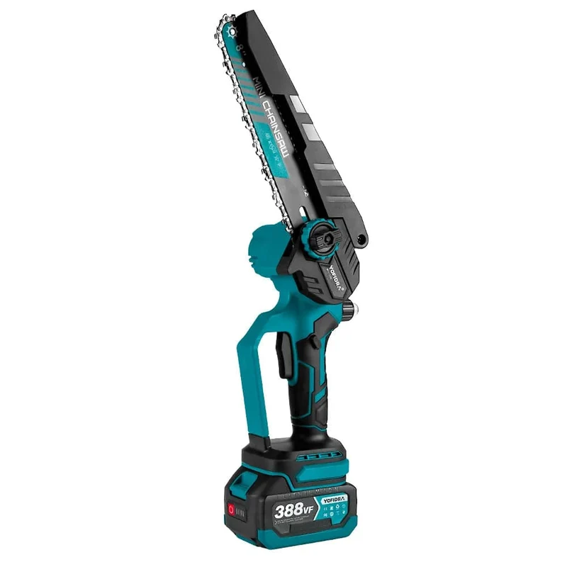 YOFIDRA 8 Zoll bürstenlose elektrische Kettensäge, kabellos, wiederaufladbar, Garten- und Holzbearbeitungs-Schneidwerkzeuge für Makita 18V-Akku