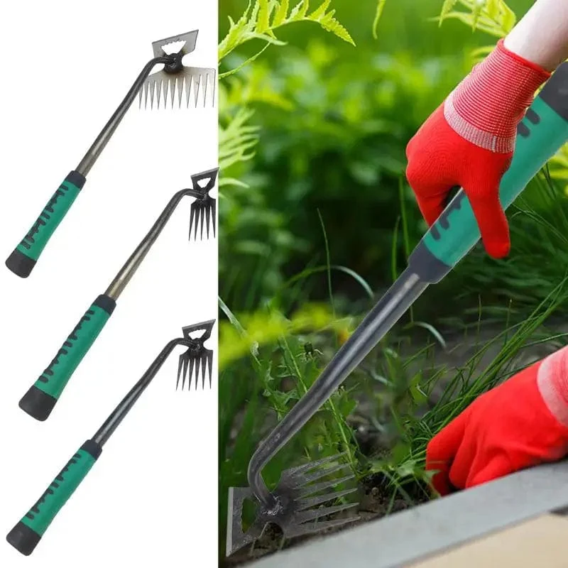2-in-1-Werkzeug zur manuellen Unkrautentfernung, zum Entfernen von Graswurzeln und losen Pflanzen im Garten, zum Entfernen von Unkraut für den Garten, Rasen und Hof