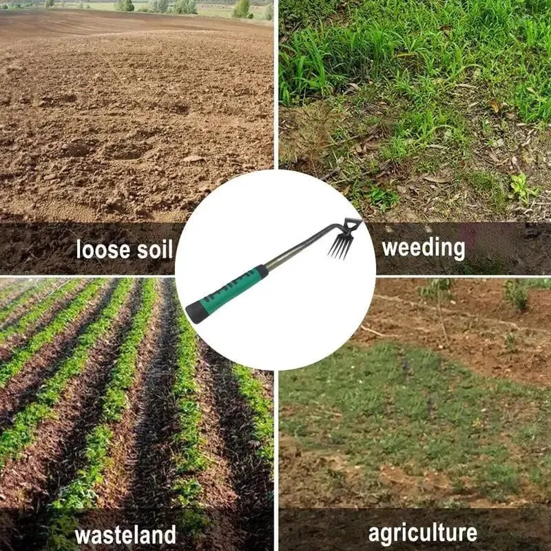 2-in-1-Werkzeug zur manuellen Unkrautentfernung, zum Entfernen von Graswurzeln und losen Pflanzen im Garten, zum Entfernen von Unkraut für den Garten, Rasen und Hof