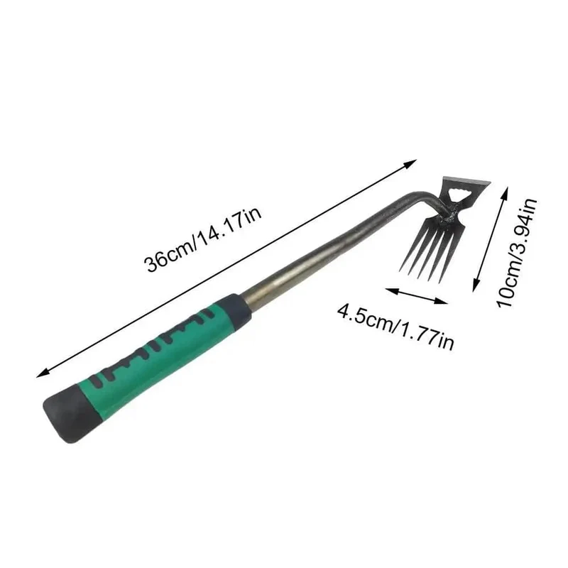 2-in-1-Werkzeug zur manuellen Unkrautentfernung, zum Entfernen von Graswurzeln und losen Pflanzen im Garten, zum Entfernen von Unkraut für den Garten, Rasen und Hof