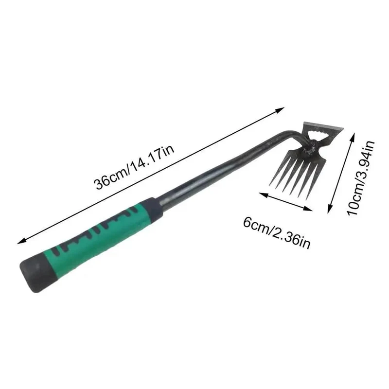 2-in-1-Werkzeug zur manuellen Unkrautentfernung, zum Entfernen von Graswurzeln und losen Pflanzen im Garten, zum Entfernen von Unkraut für den Garten, Rasen und Hof