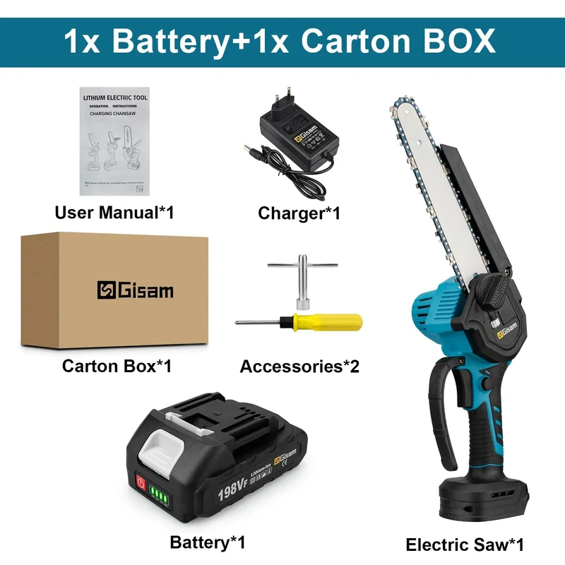 8 Zoll bürstenlose Kettensäge, kabellose elektrische Kreissäge, handgeführte Kettensäge zum Beschneiden von Ästen, Garten-Elektrowerkzeuge für Makita 18V Akku