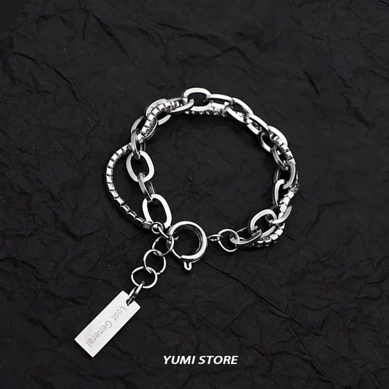 Retro Flamme Kreuz Armband Für Männer Frau Hip Hop Titan Stahl Splice Kette Charme Unisex Schmuck Cool Kpop Luxus Zubehör