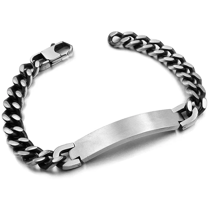 Gokadima Edelstahl ID Armband Für Männer Schmuck masculina pulseira, Schwarz/Roségold farbe Rock Punk Party Geschenk