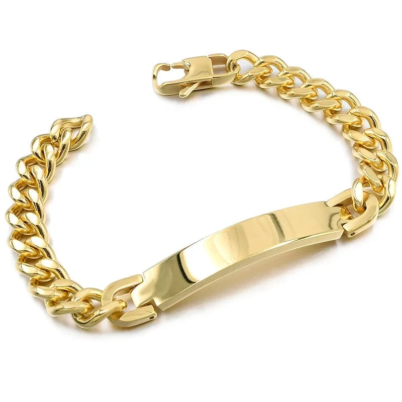Gokadima Edelstahl ID Armband Für Männer Schmuck masculina pulseira, Schwarz/Roségold farbe Rock Punk Party Geschenk
