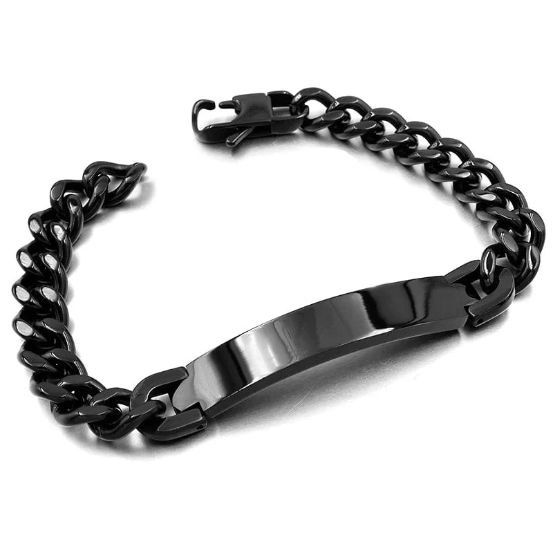 Gokadima Edelstahl ID Armband Für Männer Schmuck masculina pulseira, Schwarz/Roségold farbe Rock Punk Party Geschenk