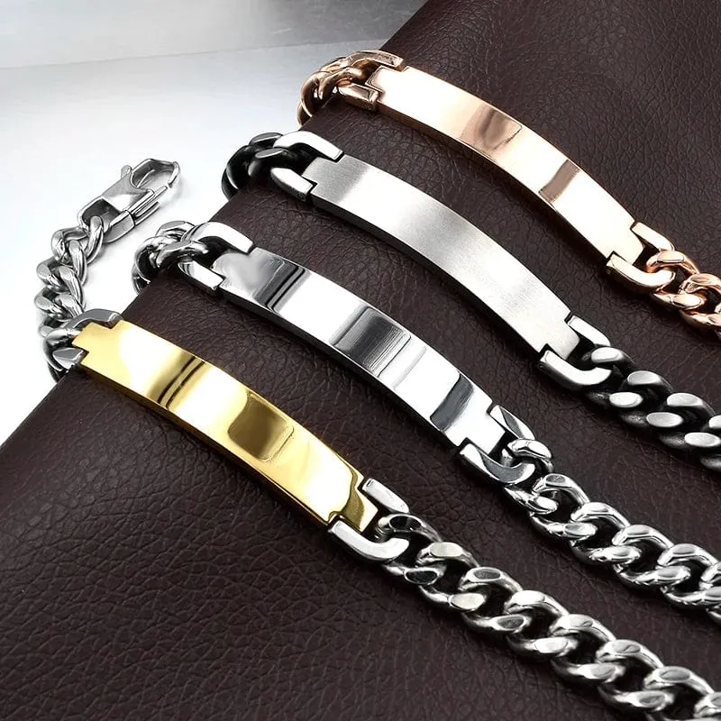 Gokadima Edelstahl ID Armband Für Männer Schmuck masculina pulseira, Schwarz/Roségold farbe Rock Punk Party Geschenk