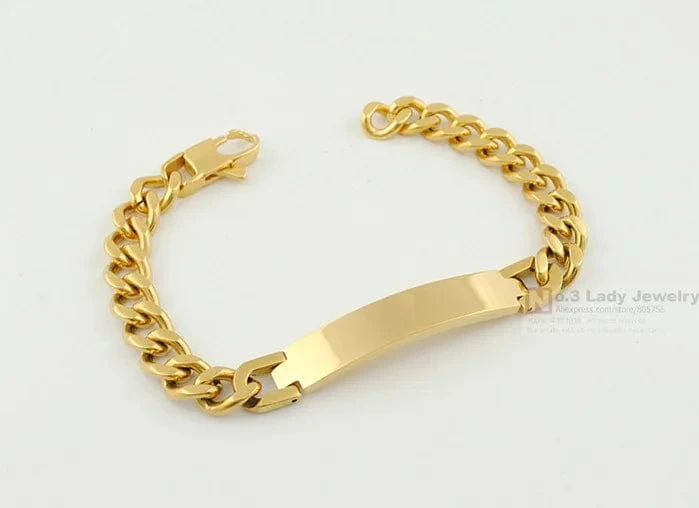 Gokadima Edelstahl ID Armband Für Männer Schmuck masculina pulseira, Schwarz/Roségold farbe Rock Punk Party Geschenk