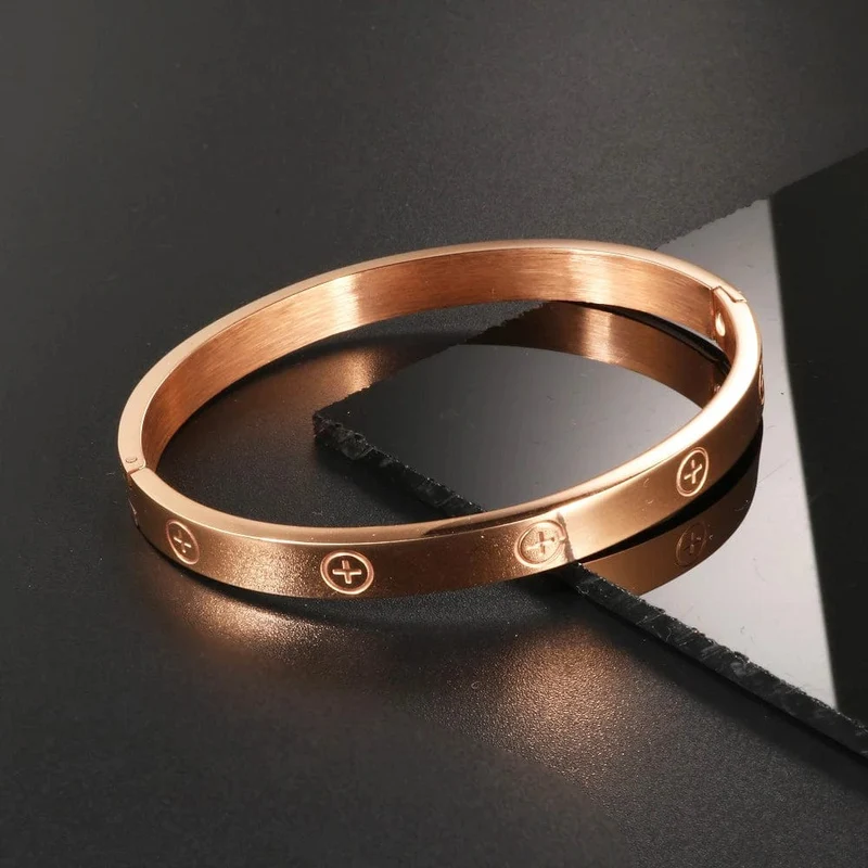 GD Neues Design Frauen Männer Paar Schmuck 18 Karat Roségold Armband Titan Edelstahl Vergoldet Kreuz Armbänder Armreifen