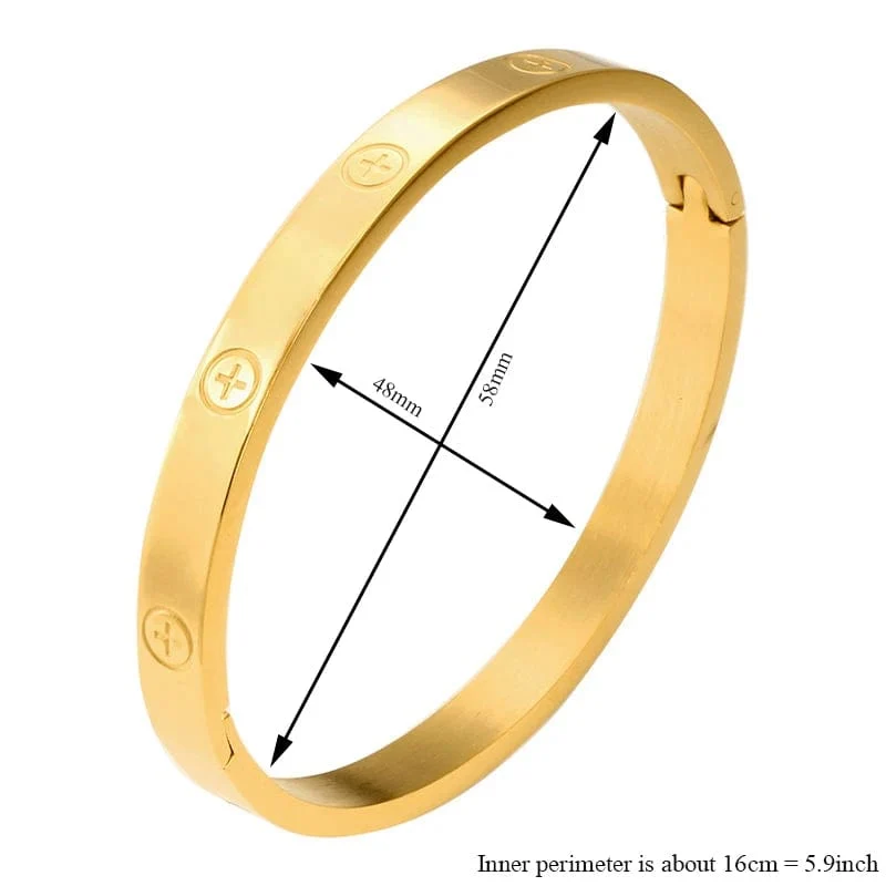 GD Neues Design Frauen Männer Paar Schmuck 18 Karat Roségold Armband Titan Edelstahl Vergoldet Kreuz Armbänder Armreifen