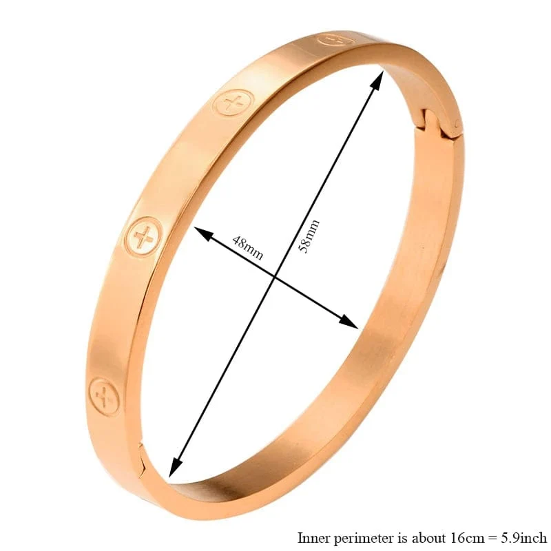 GD Neues Design Frauen Männer Paar Schmuck 18 Karat Roségold Armband Titan Edelstahl Vergoldet Kreuz Armbänder Armreifen
