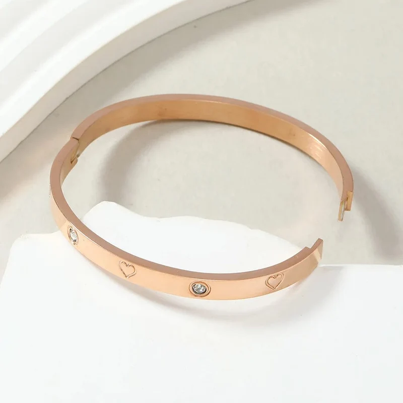 GD Neues Design Frauen Männer Paar Schmuck 18 Karat Roségold Armband Titan Edelstahl Vergoldet Kreuz Armbänder Armreifen