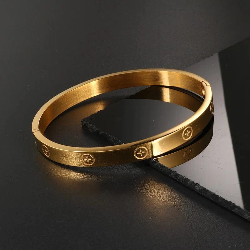 GD Neues Design Frauen Männer Paar Schmuck 18 Karat Roségold Armband Titan Edelstahl Vergoldet Kreuz Armbänder Armreifen