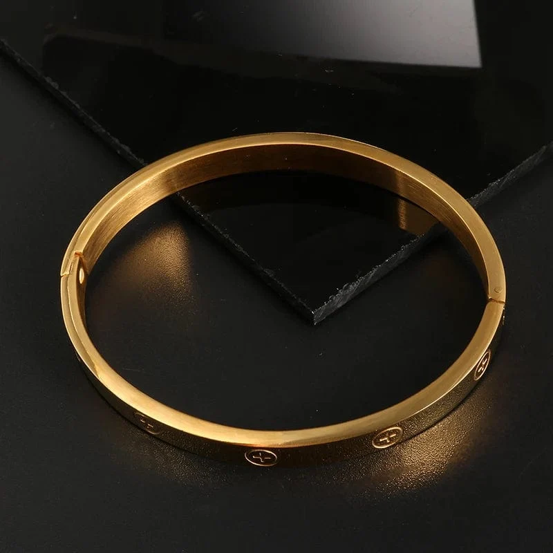 GD Neues Design Frauen Männer Paar Schmuck 18 Karat Roségold Armband Titan Edelstahl Vergoldet Kreuz Armbänder Armreifen