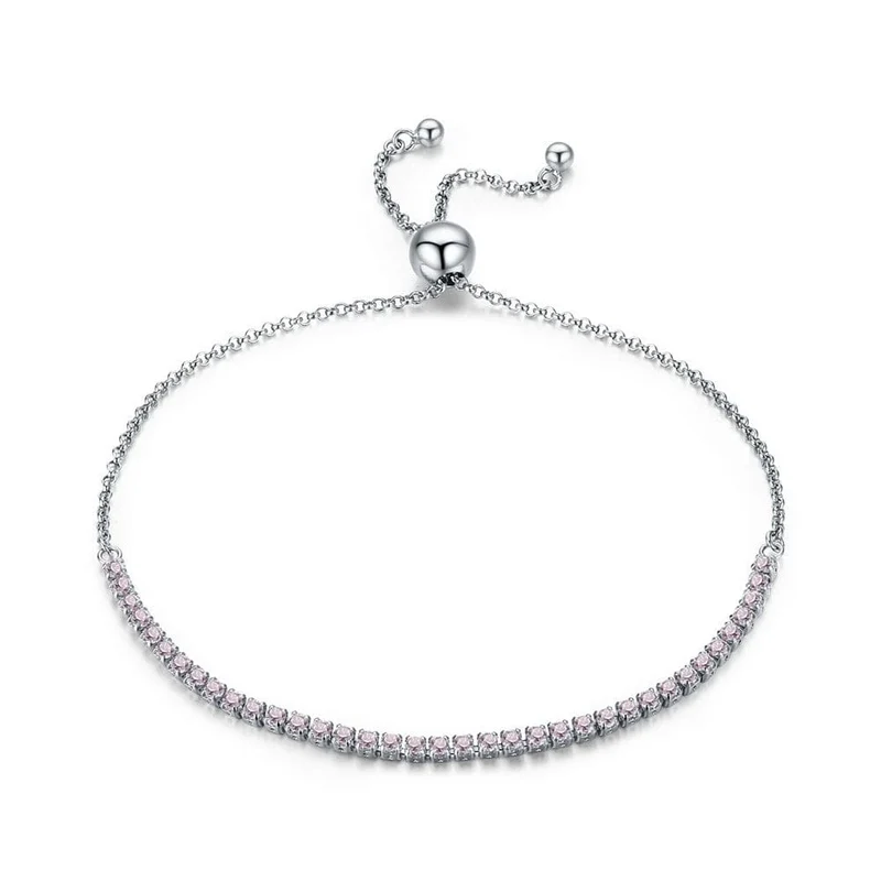 BAMOER 14K vergoldetes klassisches Tennisarmband mit Zirkonia für Damen, 925er Sterlingsilber, verstellbares Schiebearmband, Hochzeitsschmuck, Geschenk
