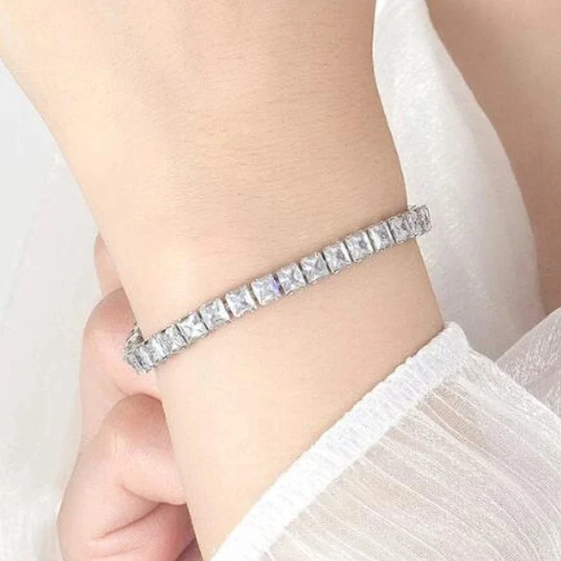 SAIYE Massives 18K 14K Gold Moissanit Tennisarmband für Damen D VVS1 rundes 925er Sterlingsilber Luxusarmband zur Verlobung