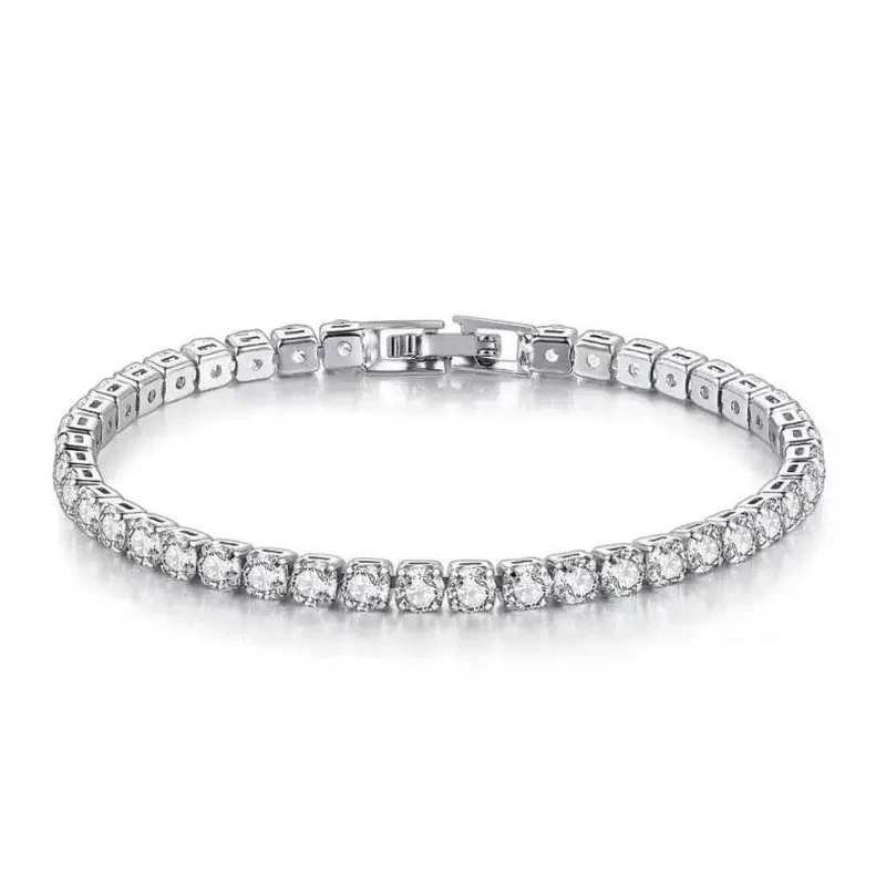 SAIYE Massives 18K 14K Gold Moissanit Tennisarmband für Damen D VVS1 rundes 925er Sterlingsilber Luxusarmband zur Verlobung