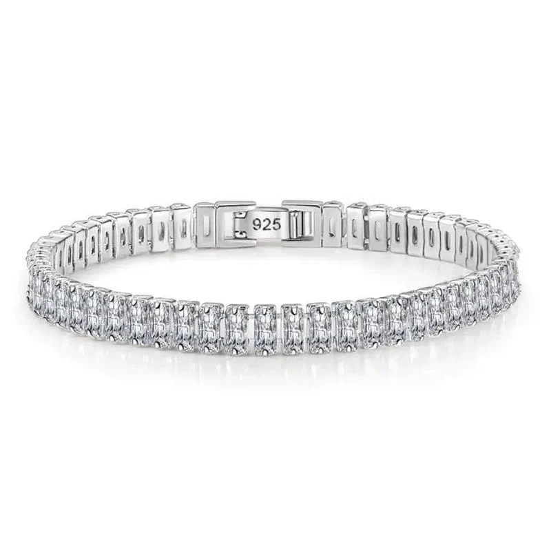 SAIYE Massives 18K 14K Gold Moissanit Tennisarmband für Damen D VVS1 rundes 925er Sterlingsilber Luxusarmband zur Verlobung