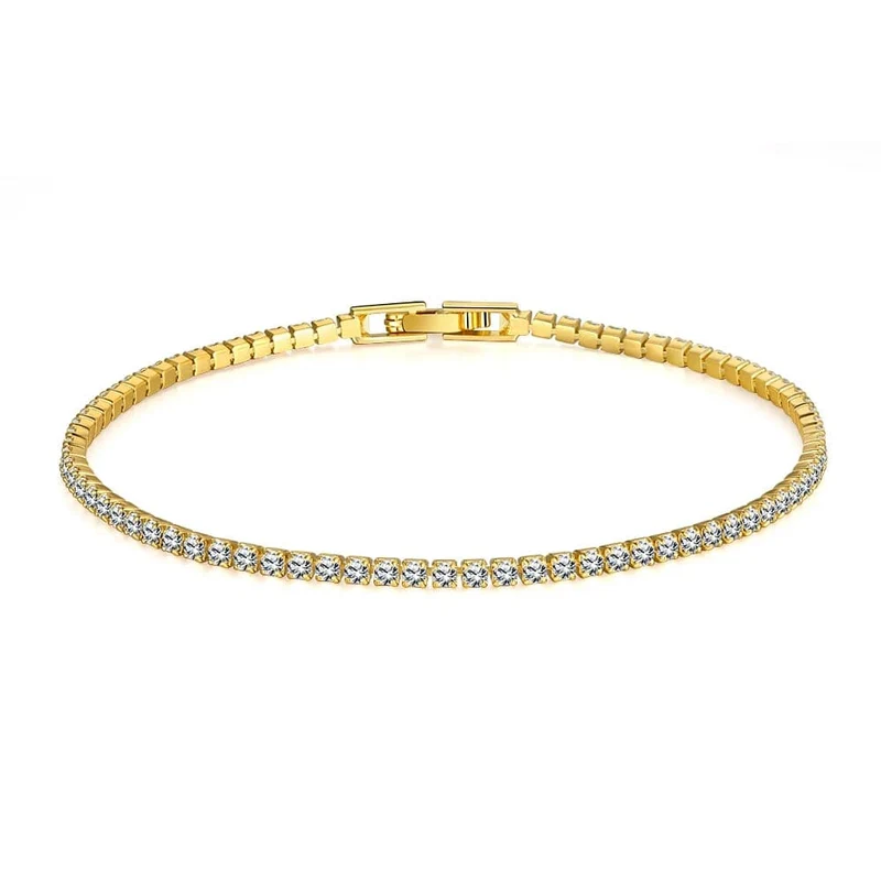 SAIYE Massives 18K 14K Gold Moissanit Tennisarmband für Damen D VVS1 rundes 925er Sterlingsilber Luxusarmband zur Verlobung