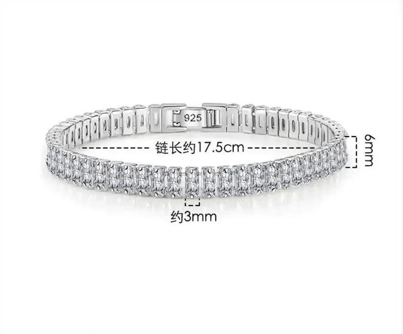 SAIYE Massives 18K 14K Gold Moissanit Tennisarmband für Damen D VVS1 rundes 925er Sterlingsilber Luxusarmband zur Verlobung