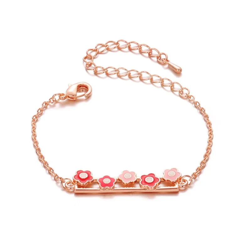 14 Karat vergoldete Charm-Manschettenknöpfe, verstellbare Blumenarmbänder, modische Kindermodelle, super auffälliger Schmuck für Frauen und Mädchen