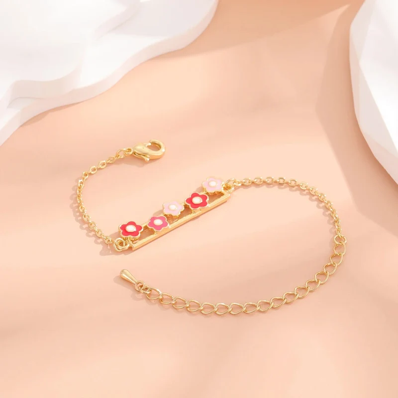 14 Karat vergoldete Charm-Manschettenknöpfe, verstellbare Blumenarmbänder, modische Kindermodelle, super auffälliger Schmuck für Frauen und Mädchen