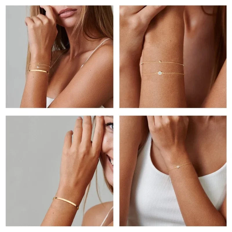 3-teiliges Armband-Set aus 14 Karat vergoldetem Edelstahl, wasserdicht, für Frauen und Mädchen, Schlangenkette, kubanische Glieder, Manschettenarmreif, stapelbare Armbänder