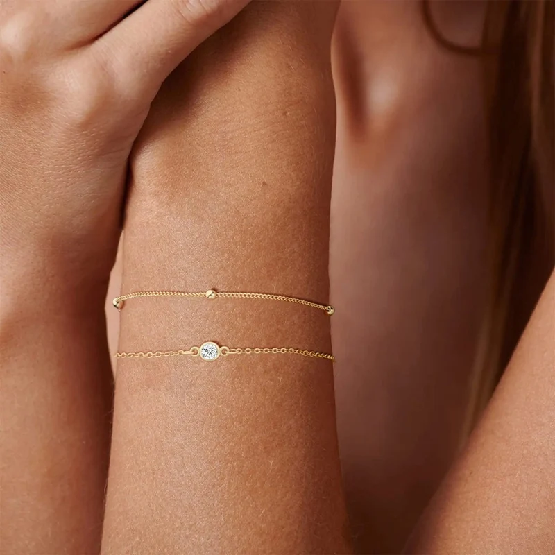 3-teiliges Armband-Set aus 14 Karat vergoldetem Edelstahl, wasserdicht, für Frauen und Mädchen, Schlangenkette, kubanische Glieder, Manschettenarmreif, stapelbare Armbänder