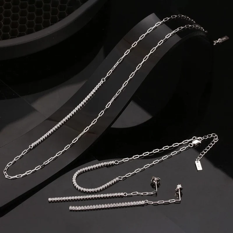 ORSA JEWELS 14K vergoldetes Tennisarmband mit Büroklammerketten für Frauen, 925er Sterlingsilber, handgefertigte Armbänder, Schmuck SB141