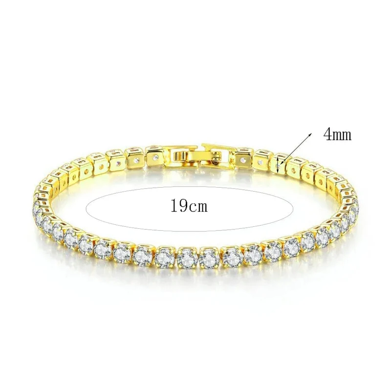 Stapelbare Goldarmbänder, Armreifen für Frauen und Mädchen, 14 Karat vergoldet, Zirkonia, Tennisarmband, Edelstahl, Schmuckgeschenke